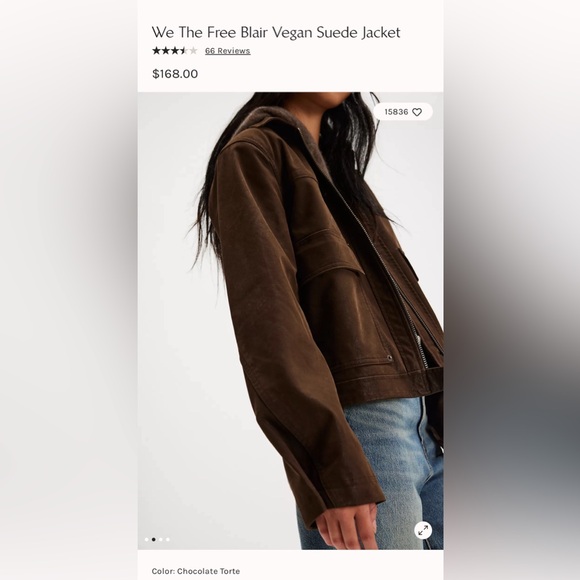 NWOT! Free People We The Free Blair Vegan Suede Jacket - Retails $168 - Picture 2 of 7
